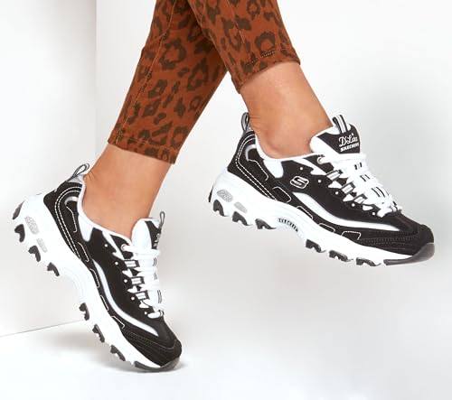 Skechers Skechers Women's D'Lites Vibrant Night Sneaker, Black/Silver, Size 5