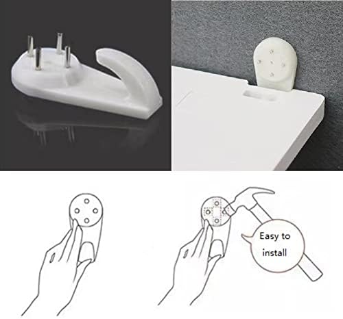 Floating Shelves Set of 3 Decorative Wall Shelves WPC-wood Plastic Mounted Storage Shelves for Bedroom Living Room Kitchen Bathroom Baroque White