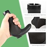 ROGTYO Ergonomiczne uchwyty rowerowe, antypoślizgowe, gumowe uchwyty na kierownicę, 22 mm, do MTB, BMX, roweru elektrycznego, składanego, hulajnogi (czarne)