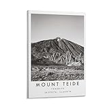 Póster de viaje del Teide, póster de Tenerife, decoración única de pared, coordenadas en blanco y negro, decoración del hogar, España Tenerife, póster de lienzo más popular, decoración de pared,