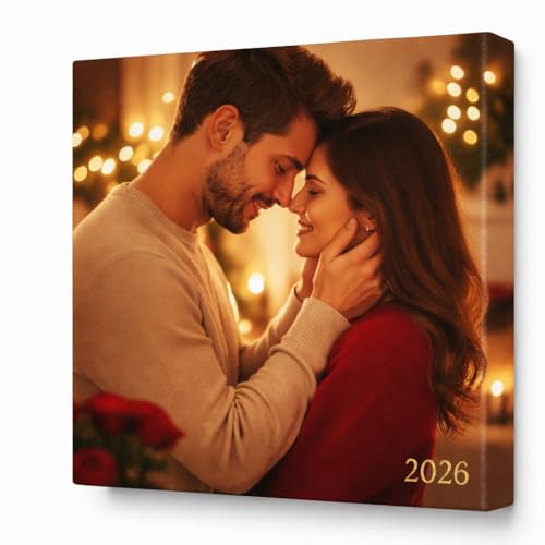 GATE DESIGN - STAMPA FOTO SU TELA Personalizzata, Made in Italy - Quadro Personalizzabile, Canvas 100% Cotone, Telaio in Legno Massello Incluso - Idea Regalo Compleanno Anniversario Natale (20x20cm)