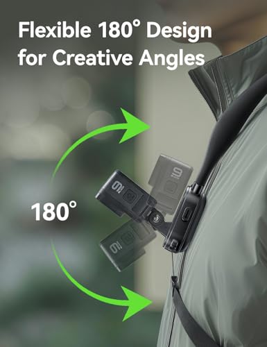 llano Soporte magnético de Cuello para cámara de acción,liberación rápida & diseño ergonómico,Compatible con GoPro 13/12/11/10/9, para dji Osmo Action 5/4/3,para Insta360 X5/X4/X3/Ace Pro 2,POV Vlog - imagen 7