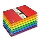 Cutting Board Mats Flexible Plastic Colored Mats With Food Icons, Fotouzy BPA-Free, Non-Porous, Anti-skid back and Dishwasher Safe, Set of 7