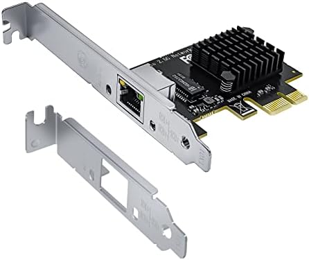2.5GBase-T PCIe Network Adapter 2.5 gb Ethernet Card,RLihm 2.5gb Network Card RJ45 LAN Port,2500/1000/100Mbps,1 Port,for Gaming/Office, Support Windows/Linux with a Low Profile Bracket,I225-V Chipset