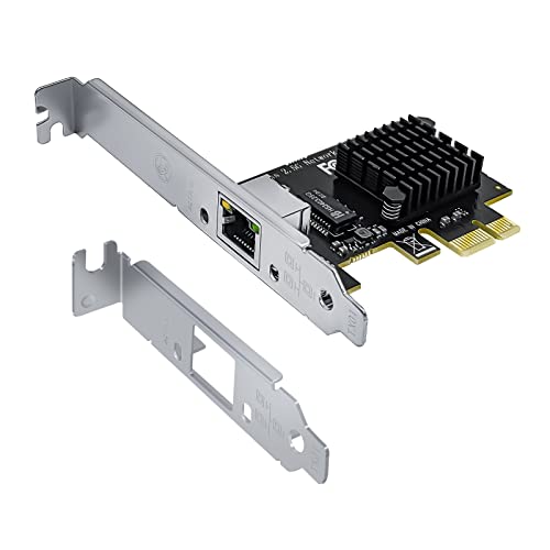 2.5Gbase-T Pcie Network Adapter 2.5 Gb Ethernet Card,Rlihm 2.5Gb Network Card Rj45 Lan Port,2500/1000/100Mbps,1 Port,For Gaming/Office, Support Windows/Linux With A Low Profile Bracket,I225-V Chipset #TOP2