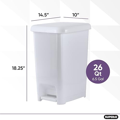Caneca de basura plástica Superio 6.5 gal rectangular miniatura 2