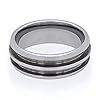 Ring Core Blank for Inlay Jewelry Making (8mm Double Groove Tungsten, 12) #1