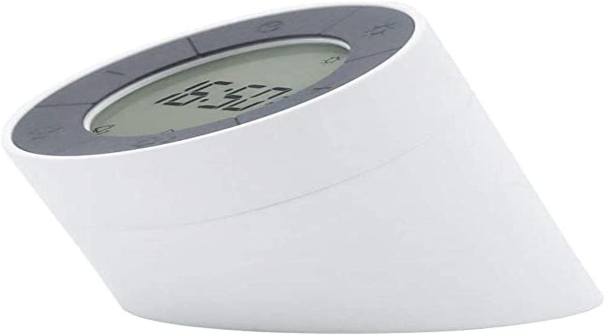 Gingko Edge Click Clock 3" x 3.5" Time/Date/Temp Alarm Clock White