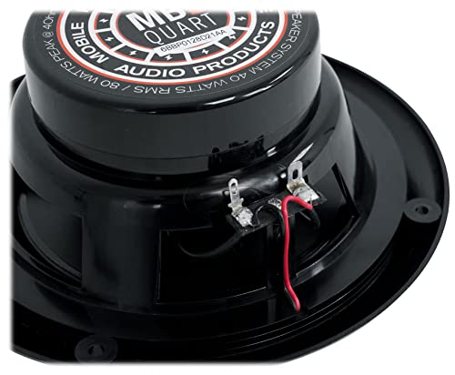 Rockville Rghr2 Marine Gauge Receiver W Bluetooth Bundle With (4) Mb Quart Nf1-116B 6.5" 80 Watt Marine 2-Way Coaxial Black Speakers Compatible With Boat #TOP2