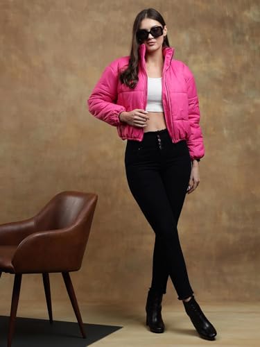 Image of KOTTY Women's Cozy, Durable, and Effortlessly Chic Winter Puffer Jacket(Pink,XL)