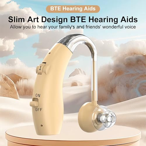 Image of Fastwell F25 Rechargeable Hearing Aid for Adults & Seniors, Behind-the-Ear Design, 30 Min Quick Charge, Noise Reduction, Single Ear With 6-Month Warranty (Beige)