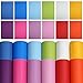 Doublefire 12 Pieces 8x12 Inch 0.8mm Thickness Faux Leather Fabric Sheets Cotton Back for Leather Bows and Earrings Making, Each Color One Sheet, in Total 12 Sheets