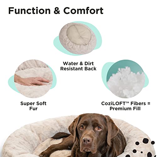 Best Friends By Sheri The Original Calming Donut Cat And Dog Bed In Lux Fur Oyster, Large 36X36 #TOP3