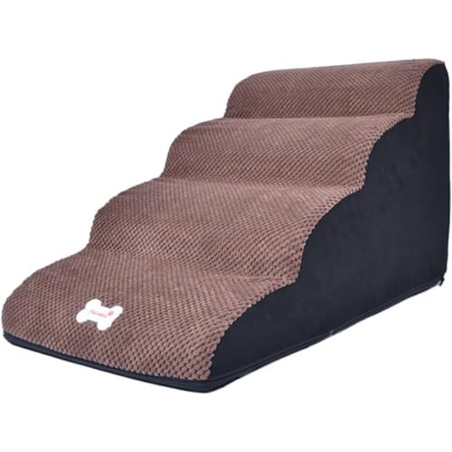 SSZY犬 階段 ドッグステップ 犬 ステップ ペット 階段 高密度フォーム使用 滑り止め付き 安定性 2階段/3階段/4階段 カバー取り外し可能 洗える 小型犬・老犬・関節に優しい (4階【高さ50cm】,グレー) (4階【高さ50cm】,ブラウン)