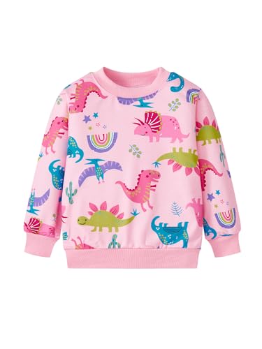 Image of Girls Fall Winter Outfits Cartoon Animal Long Sleeve Crewneck Sweatshirt Top+Sweatpant 2 Piece Clothing Set 3-9T