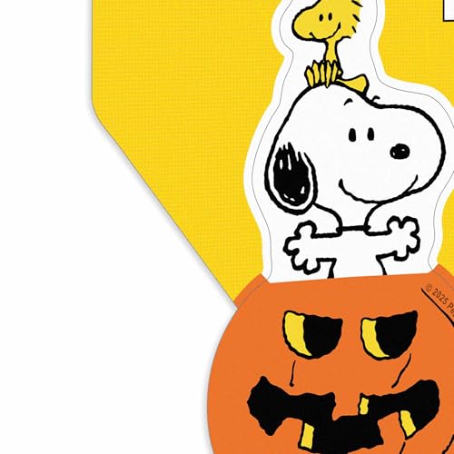 Image of Peanuts Snoopy in Pumpkin Adhesive Vinyl Decal - Fun Snoopy Sticker for Fall and Halloween Decor