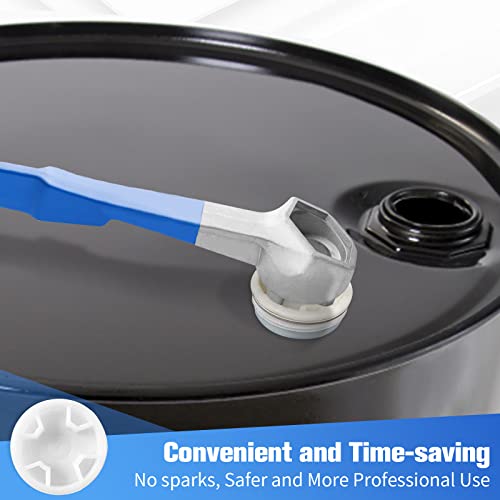 Ptstel Bung Wrench, Aluminum Drum Wrench Barrel Wrench For Opening 10 15 20 30 55 Gallon Drum Drum Opener Tool For Most Standard 2"& 3/4" Plugs On Tight-Head #TOP3