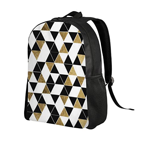 Sac à dos imperméable et léger avec imprimé triangles dorés pour le travail