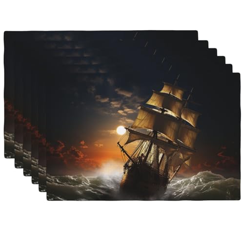 Set de table bateau de qualité supérieure en lin lavable pour table de prestige