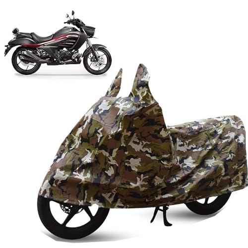 Image of Sulfar Bike Cover for Suzuki Intruder 150 (Cruiser) | Waterproof, Dustproof & UV Protected | All Weather Two Wheeler Cover (Army Green) New 2026 Variants