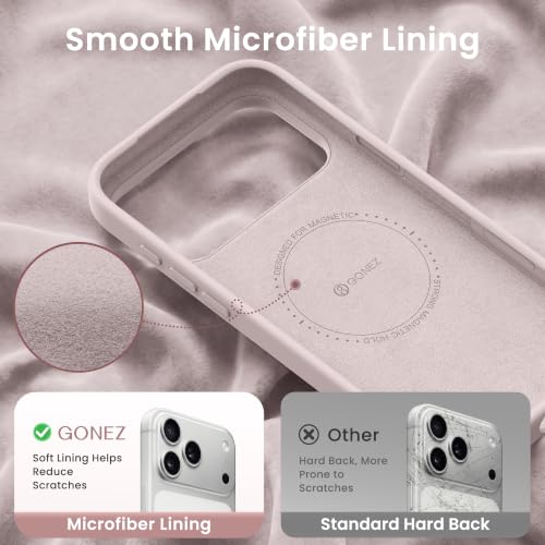 Coque silicone iPhone 17 Pro antichoc compatible MagSafe GONEZ avec doublure microfibre - 5