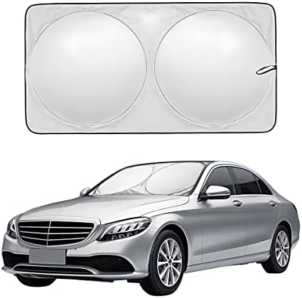 Moly Magnolia Car Windshield Sun Shade, Car Shade for Front Window, Vehicle Sun Protector for UV Ray, Sun Blocker Keep Car Interior Cool, Auto Sun Screen Heat Protection Cover Accessories (66''×38'')