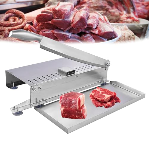 Cortador manual de carne para uso doméstico y comercial, cortador de huesos y costillas de acero inoxidable, cortador de alimentos versátil para cordero, cerdo, carne de res, pescado y verduras