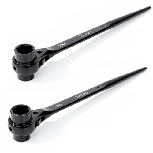 Tovotum 2PC 19mm22mm Double Ended Socket Ratcheting Scaffold Spud Wrench