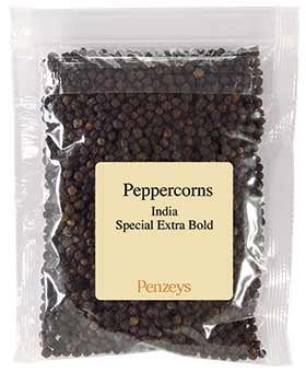 Whole Special Extra Bold Indian Black Peppercorns By Penzeys Spices 6.4 oz 1.5 cup bag (Pack of 1)