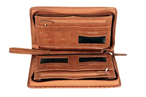 Image of Sukeshcraft Multiple Cheque Book Holder | Original PU Holds Upto 8 Cheque Books, DeepTan