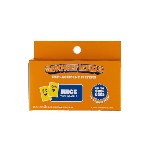 Smoke Fiends 3 Pack Replacement Filters | Discreet HEPA & Carbon Filtration | Biodegradable & Up to 300+ Uses (Juice Pineapple)