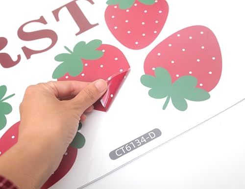 Vinilo Decorativo Cumpleaños Tema Fresa Para Niñas miniatura 5