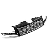 Honeycombo Mesh SRT8 Style Front Bumper Grille w/LED DRL Light Bar Compatible with Jeep Grand...