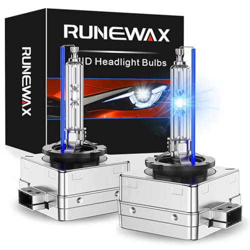 RUNEWAX D1S Xenon Bulbs for BMW X3 X5 X6 M3 2008 2009 2010 2011 2012 2013 2014 2015 2016 2017 2018 HID Bi-Xenon Headlights, 8000K Blue White OEM Replacement 35W Headlamp, Pack of 2
