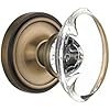 Nostalgic Warehouse Classic Rosette with Oval Clear Crystal Glass Knob, Double Dummy, Antique Brass 711512