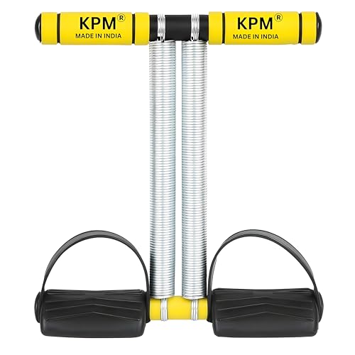 Image of KPM India's No.1 Tummy Trimmer Double Spring Ab Exerciser with Foot Pedals & Anti-Slip Foam Handles, Full Body Home Workout Equipment for Abs, Arms, Legs & Core Fitness (Made in India)