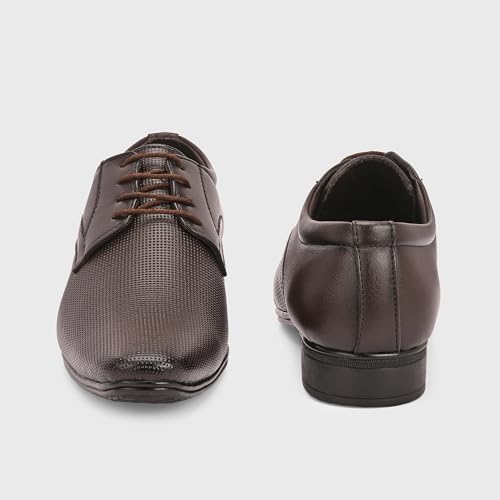 Image of Centrino Formal Shoes for Men | Lightweight Comfortable Office Shoes for Man Stylish | Cushioned Insole Lace-Up Shoes for Men | Durable TPR Sole | Trendy Classic Design Footwear for Men (8119)