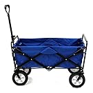 Mac Sports Heavy Duty Steel Frame Collapsible Folding 150 Pound Capacity Outdoor Camping Garden Utility Wagon Yard Cart, Blue
