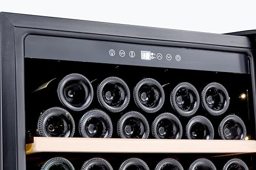 Honeywell 165 Bottle Compressor Wine Cooler Refrigerator, Large Freestanding Wine Cellar For Red, White, Champagne or Sparkling Wine, Digital Temperature Control, Stainless Steel on Fridge.com