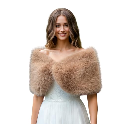 Women's Faux Fur Wrap Shawl Scarf Wedding Cold Winter Warmer