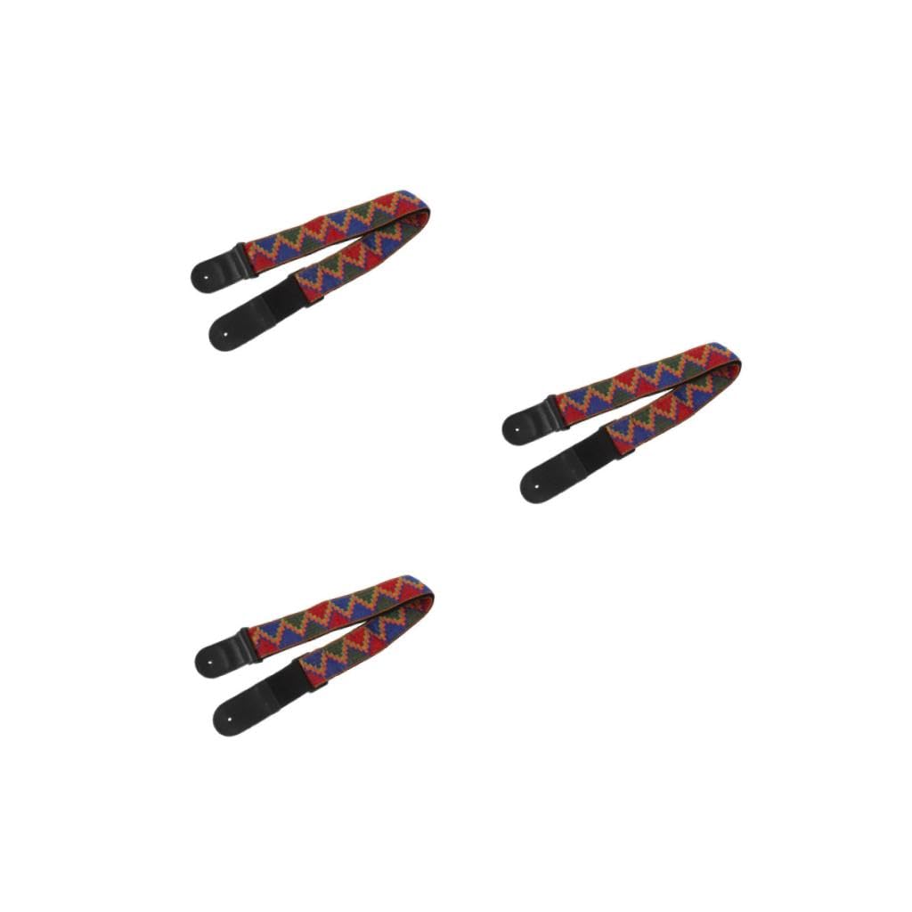 VICASKY 3 correas de guitarra bohemias hechas de material duradero, ajustable y duradero para guitarra y ukelele, diseño de impresión de moda para músicos con estilo