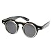 Small Retro Steampunk Circle Flip Up Glasses/Sunglasses (Black Gold)