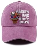 Jeasyunds Gardening Gifts for Women, Garden Hair Don't Care Hat, Cute Plant Baseball Cap, Christmas Birthday Garden Accessories for Gardener Mom Mama Mimi Wife Pink