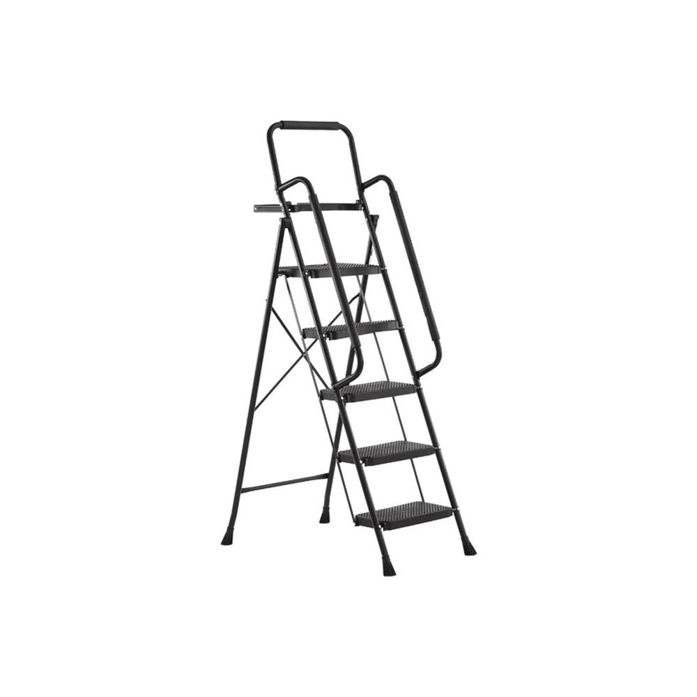 step ladder Foldable 5 Step Stool Ladder,500 Lb Weight Limit Folding Stepping for Kitchen, with Wide Anti-Slip Pedal, Sturdy Steel garage step ladder