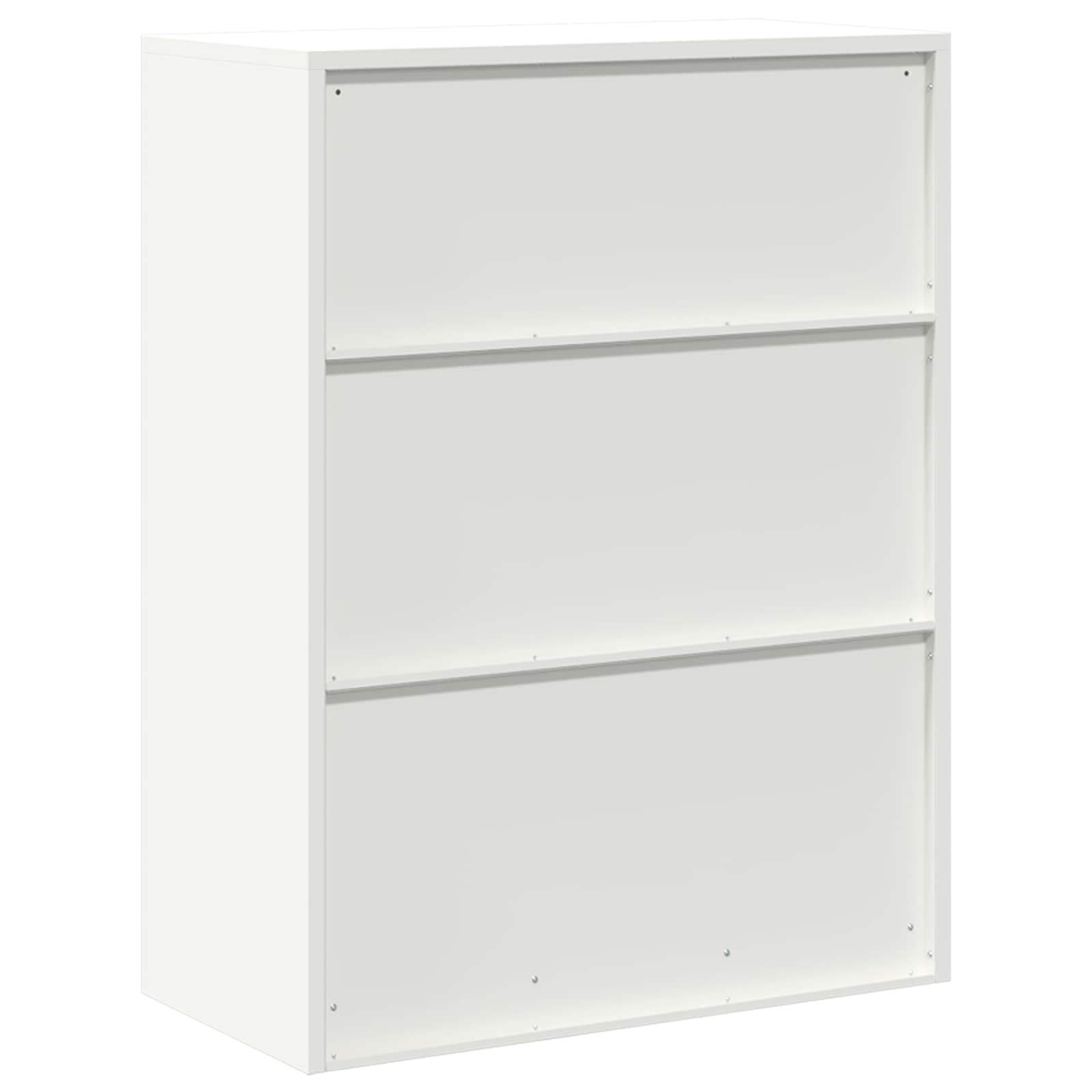 Armadio portaoggetti in acciaio bianco, 80 x 40 x 105 cm, verniciato a polvere, design industriale, con ante chiudibili, per ufficio e documenti