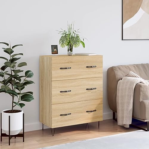 Lalfkkii Aparador de almacenamiento moderno tipo buffet, decoración de interiores, mueble de entrada para salón, dormitorio u oficina, diseño sencillo y práctico, roble Sonoma, 69,5 x 34 x 90 cm