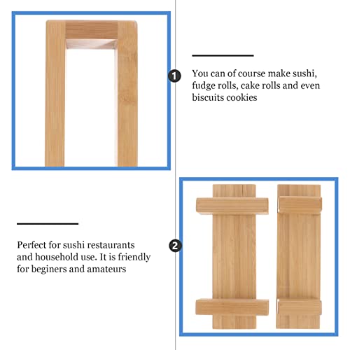 Yardwe Wood Sushi Press Mold Oshizushi Mold Box Bamboo Sushi Maker Tool Diy Wood Sushi Making Kit For Home Sushi Rice Roll Mold Tool Set #TOP7