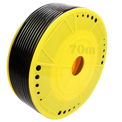 CESFONJER Pneumatik Schlauch, 70 meter ußen-Ø 8mm x Innen-Ø 5mm, Luftleitungsschläuche, Druckluft Pneumatikschlauch Wasserschlauch (Schwarz)