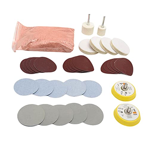 Zornaveli 34-Piece Professional Glass Scratch Removal & Polishing Kit with Cerium Oxide - Complete DIY Solution for Windows Mirrors & Tabletops