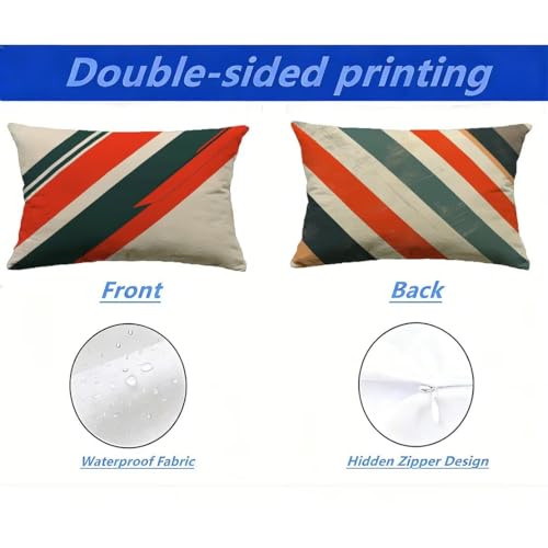 Housse de coussin extérieur 40x70 imperméable et déperlante aspect lin - 3